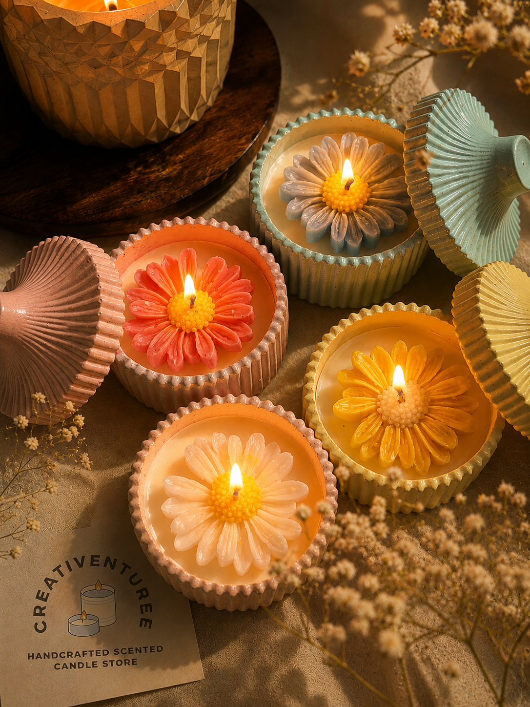 Daisy Bloom Trinket Candle
